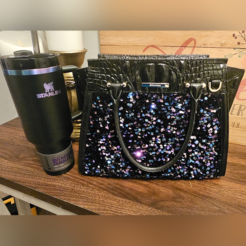 Brahmin Priscilla Satchel Black Celestia